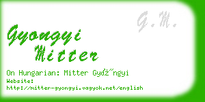 gyongyi mitter business card